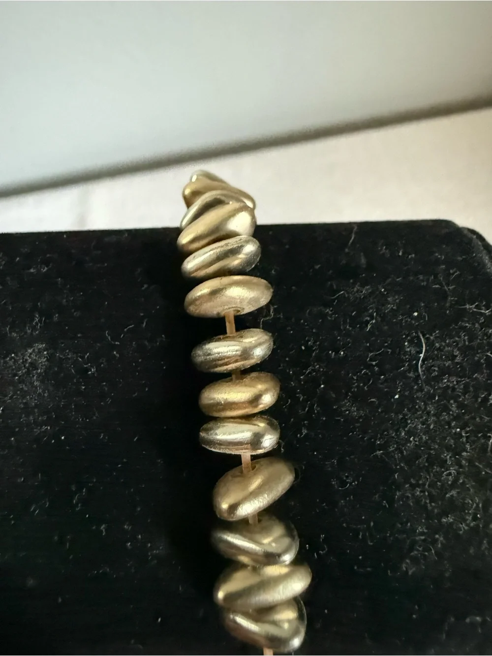 Gold-Bead Stretch Bracelet - Unbranded